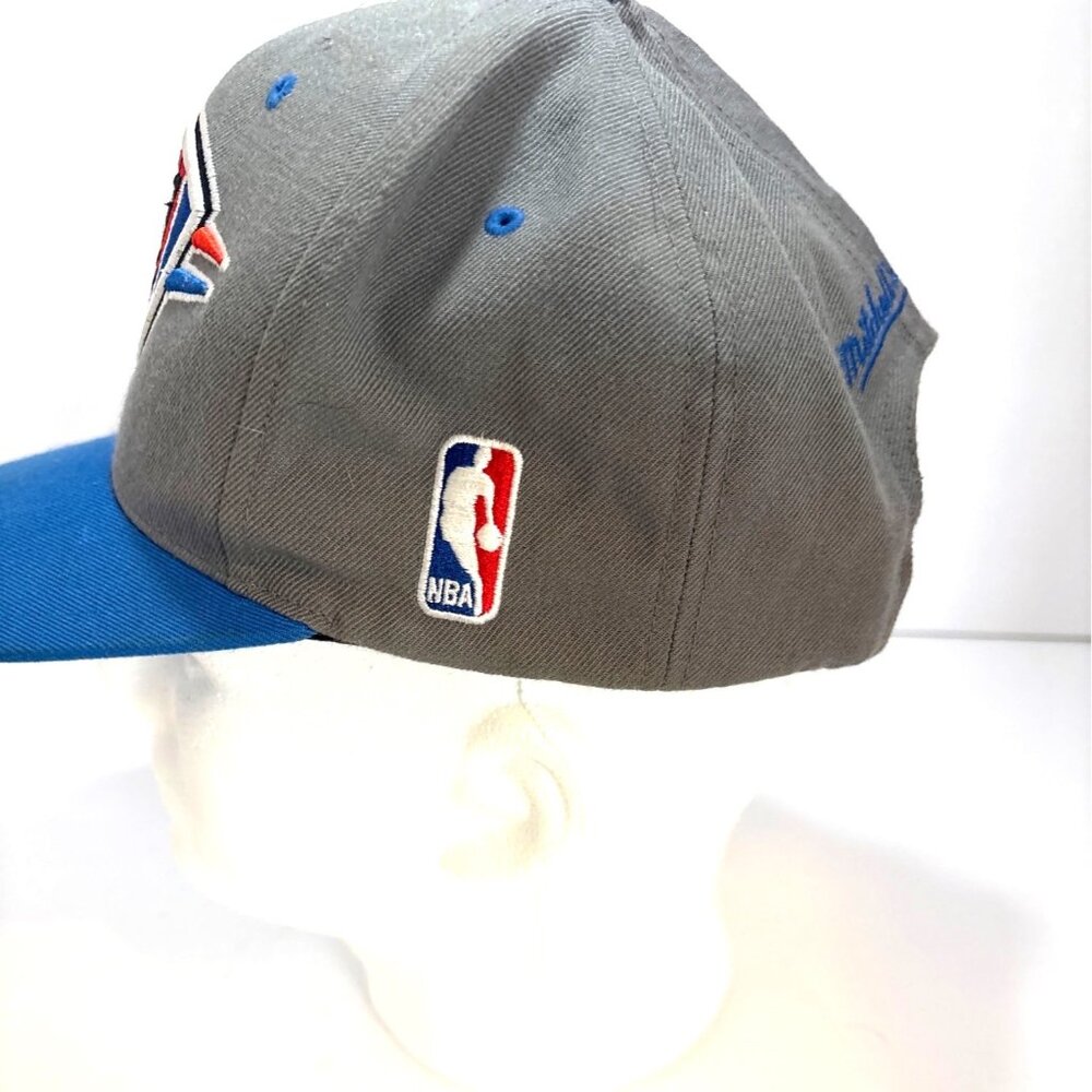 Mitchell & Ness Oklahoma City Thunder Snapback Hat Gray & Blue Adjustable NBA Ca - Picture 2 of 5